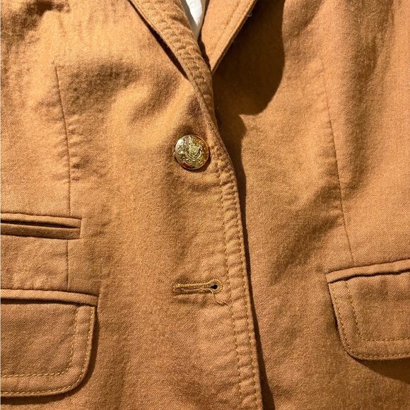 J Crew 100% Wool Blazer Schoolboy Warm Camel Tan design buttons Women’s Size 2 - Picture 5 of 12